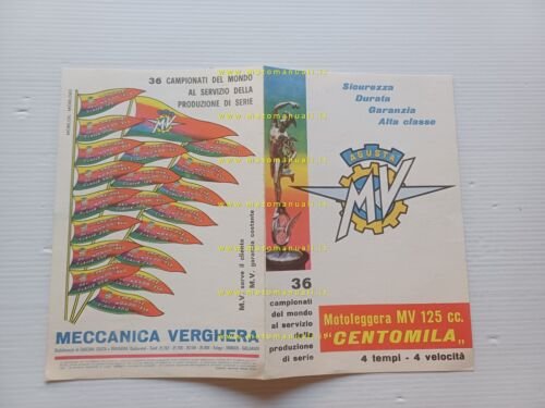 MV Agusta 125 Centomila R.A. - Turismo EL 1961 depliant …