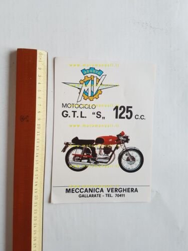 MV AGUSTA 125 G.T.L. S 1971 depliant originale genuine motorcycle …