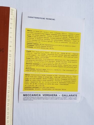 MV AGUSTA 125 G.T.L. S 1971 depliant originale genuine motorcycle …