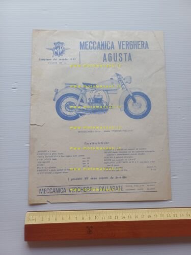 MV Agusta 125 Pullman 1953 depliant originale italiano