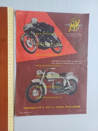 MV Agusta 125 Pullman 1954 depliant originale italiano