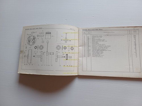 MV Agusta 125 Pullman 1955 catalogo ricambi originale italiano