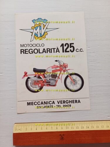 MV Agusta 125 Regolarit anni '60 depliant italiano originale