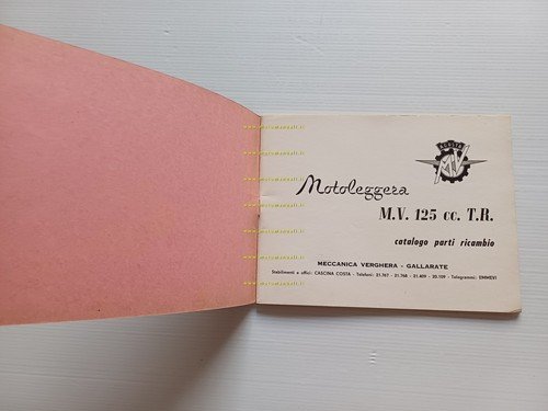 MV Agusta 125 TR Turismo Rapido 1960 catalogo ricambi originale