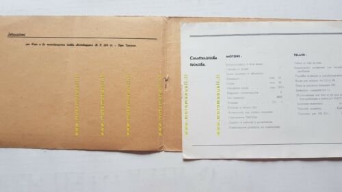 MV Agusta 125 Turismo 1949 manuale uso manutenzione originale owner's …