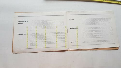 MV Agusta 125 Turismo 1949 manuale uso manutenzione originale owner's …