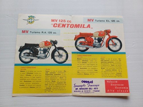 MV Agusta 125 Turismo R.A. - Turismo EL Centomila depliant …