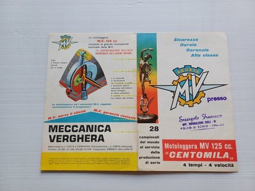 MV Agusta 125 Turismo R.A. - Turismo EL Centomila depliant …