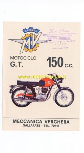 MV AGUSTA 150 GT 1970 depliant originale genuine motorcycle brochure