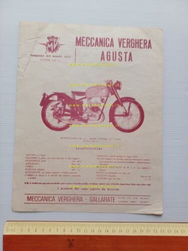 MV AGUSTA 150 T.E.L. 1953 depliant ITALIANO originale moto brochure