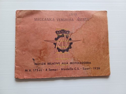 MV Agusta 175 C.S. Sport 1956 manuale uso manutenzione libretto …
