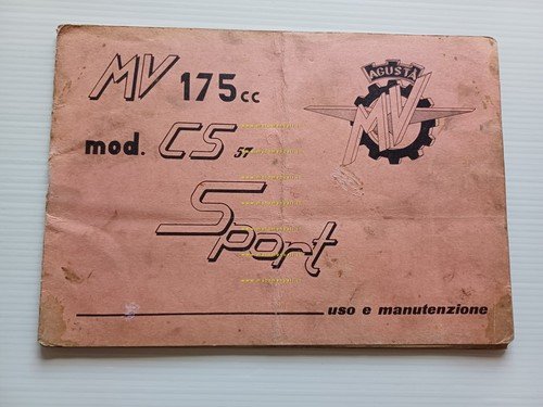 MV Agusta 175 C.S. Sport 1957 manuale uso manutenzione libretto …