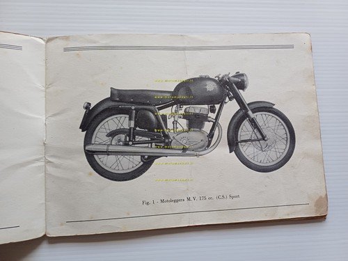 MV Agusta 175 C.S. Sport 1957 manuale uso manutenzione libretto …
