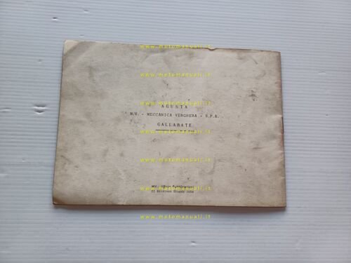 MV Agusta 175 C.S.T.L. 1954 manuale uso manutenzione libretto originale