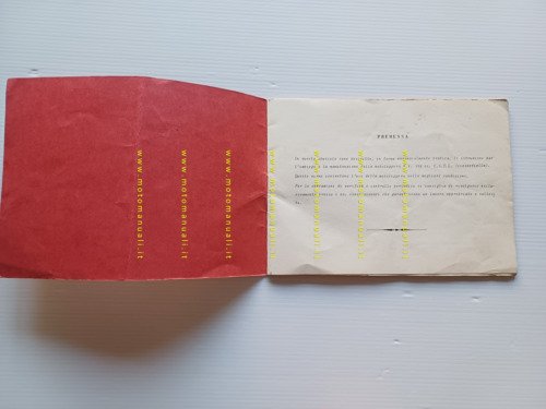 MV Agusta 175 C.S.T.L. 1954 manuale uso manutenzione originale owner's …