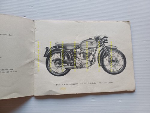 MV Agusta 175 C.S.T.L. 1954 manuale uso manutenzione originale owner's …