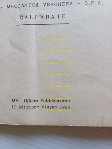 MV Agusta 175 C.S.T.L. 1954 manuale uso manutenzione originale owner's …
