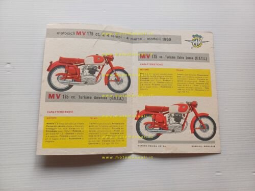 MV AGUSTA 175 CSTA-CSTL 1959 depliant originale italiano