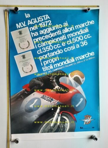 MV Agusta 1972 poster manifesto per concessionari officine originale