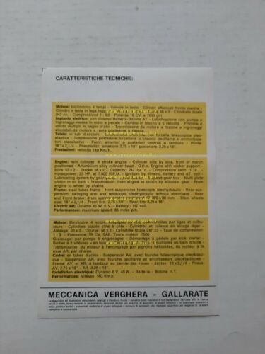 MV AGUSTA 250 B 1969 depliant ITALIANO originale