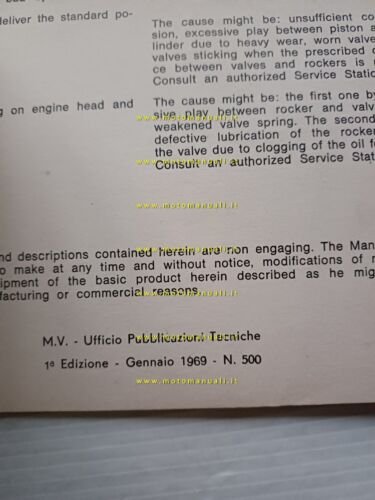 MV Agusta 250 B 1969 manuale uso manutenzione libretto originale …