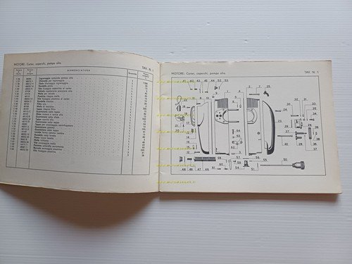 MV Agusta 250 Turismo Raid 1957 catalogo ricambi originale italiano