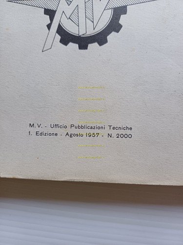 MV Agusta 250 Turismo Raid 1957 catalogo ricambi originale italiano