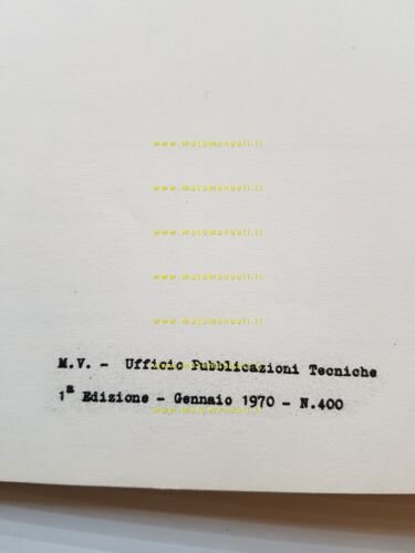 MV Agusta 310 MOTORE Tevere 1970 Motocarro catalogo ricambi + …