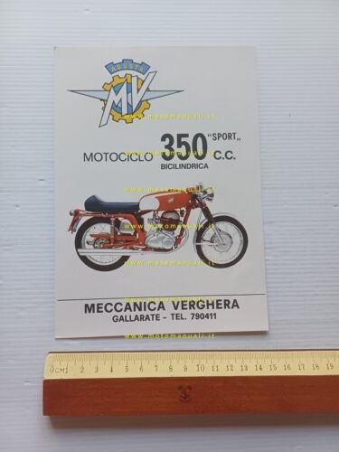 MV Agusta 350 B Sport accensione puntine 1971 depliant originale …
