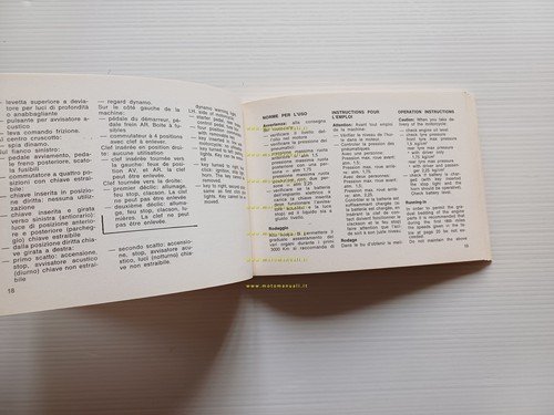 MV Agusta 350 B Sport Turismo 1971-2 manuale uso manutenzione …