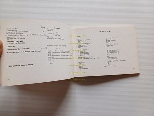 MV Agusta 350 B Sport Turismo 1971-2 manuale uso manutenzione …