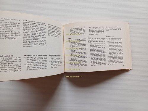 MV Agusta 350 B Sport Turismo 1971-2 manuale uso manutenzione …