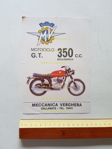 MV AGUSTA 350 B Turismo 1971 depliant originale italiano
