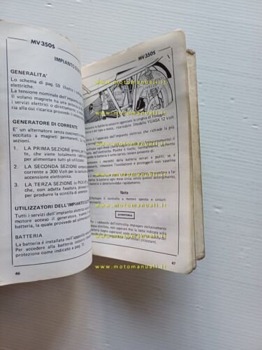 MV Agusta 350 Sport Ipotesi 1975 manuale uso manutenzione libretto …