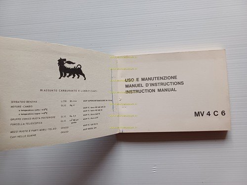 MV Agusta 600 4C 1968 manuale uso manutenzione originale owner's …
