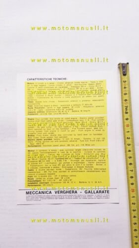 MV Agusta 600 4C depliant brochure originale anni '60