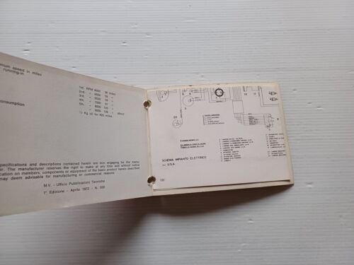 MV Agusta 750 4C Sport 1972 manuale uso manutenzione originale …