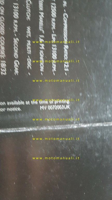 MV Agusta 750 Brutale 2003 depliant originale INGLESE brochure ENGLISH