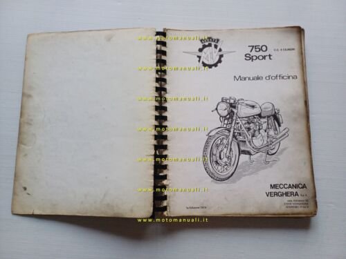 MV Agusta 750 Sport 1974 manuale officina riparazione italiano originale