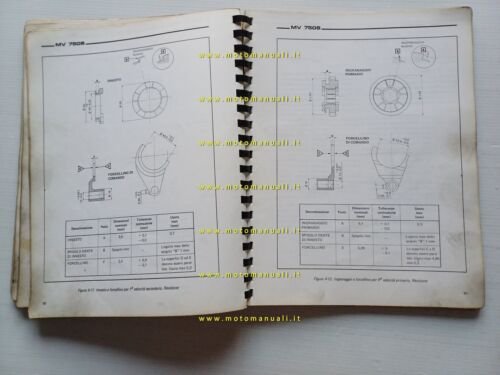 MV Agusta 750 Sport 1974 manuale officina riparazione italiano originale