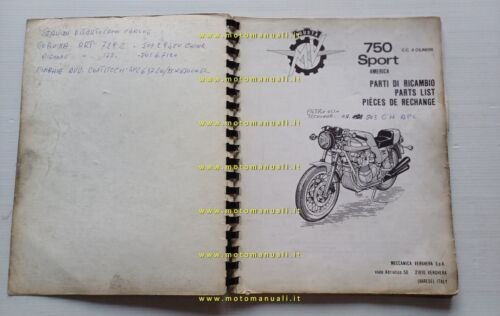 MV Agusta 750 Sport America 1975 catalogo ricambi ORIGINALE spare …