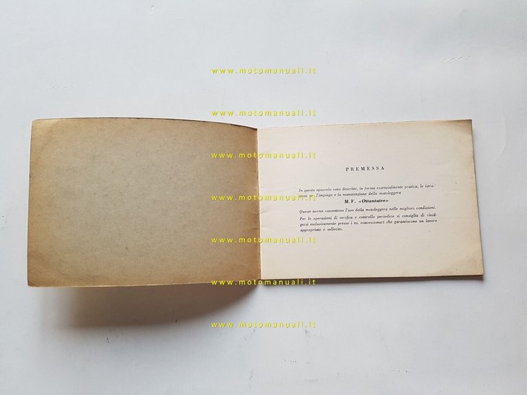 MV Agusta 83 1958 manuale uso manutenzione libretto originale italiano