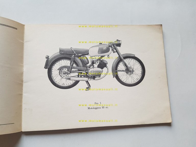 MV Agusta 83 1958 manuale uso manutenzione libretto originale italiano