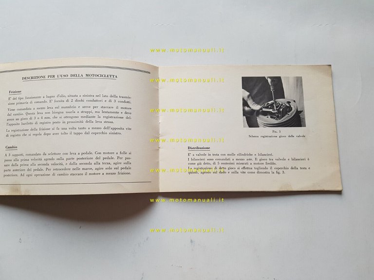 MV Agusta 83 1958 manuale uso manutenzione libretto originale italiano