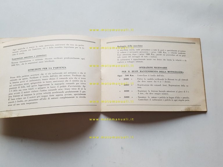 MV Agusta 83 1958 manuale uso manutenzione libretto originale italiano