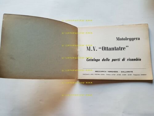 MV Agusta 83 1959 catalogo ricambi originale spare parts list