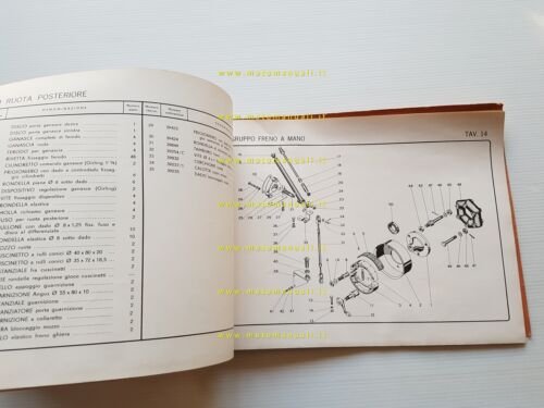 MV Agusta Autocarro 1101-D2 DIESEL 1960 catalogo ricambi originale
