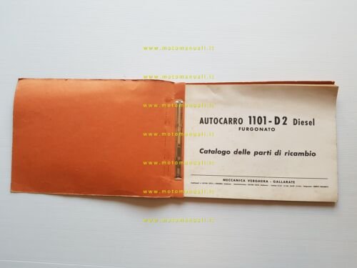MV Agusta Autocarro 1101-D2 DIESEL 1960 catalogo ricambi originale