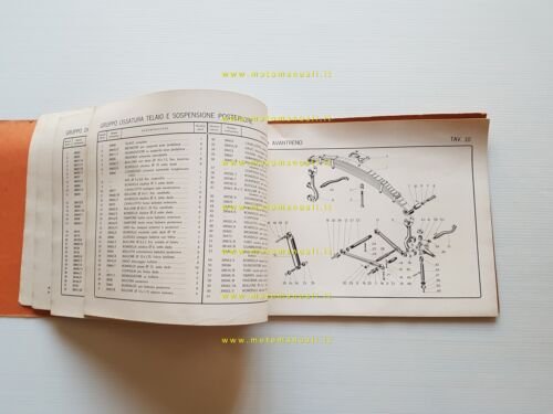 MV Agusta Autocarro 1101-D2 DIESEL 1960 catalogo ricambi originale