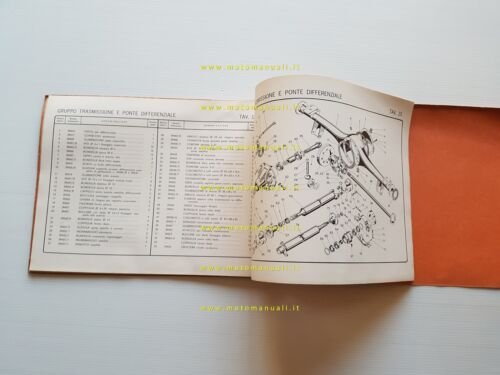 MV Agusta Autocarro 1101-D2 DIESEL 1960 catalogo ricambi originale